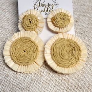 Boho raffia earrings